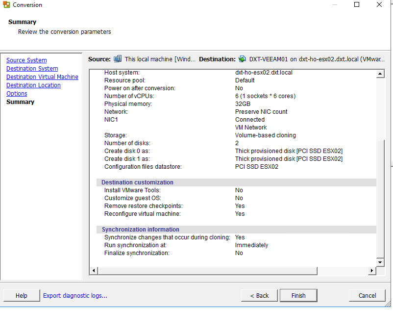 how to put vmware vcenter converter standalone in vm