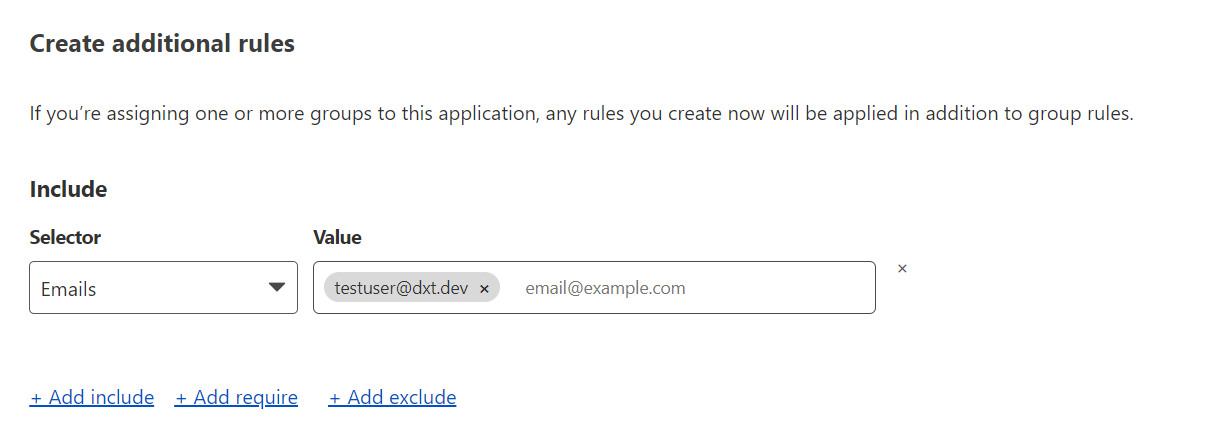 Cloudflare Zero Trust Access App policies include rule example