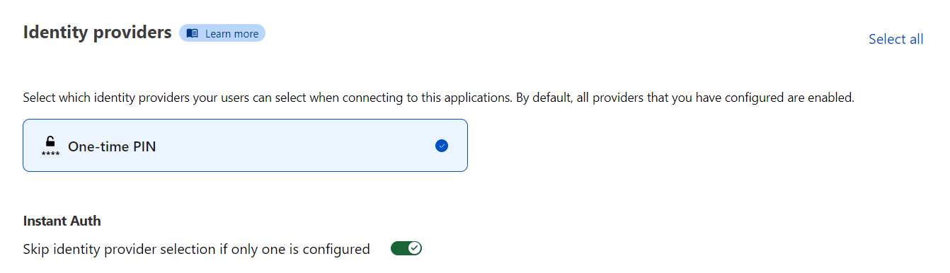 Cloudflare Zero Trust Access App Identity Providers