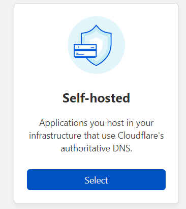 Self-hosted option for Add a Cloudflare Zero Trust Access Application