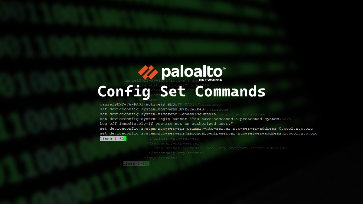 Palo Alto Config Set Commands