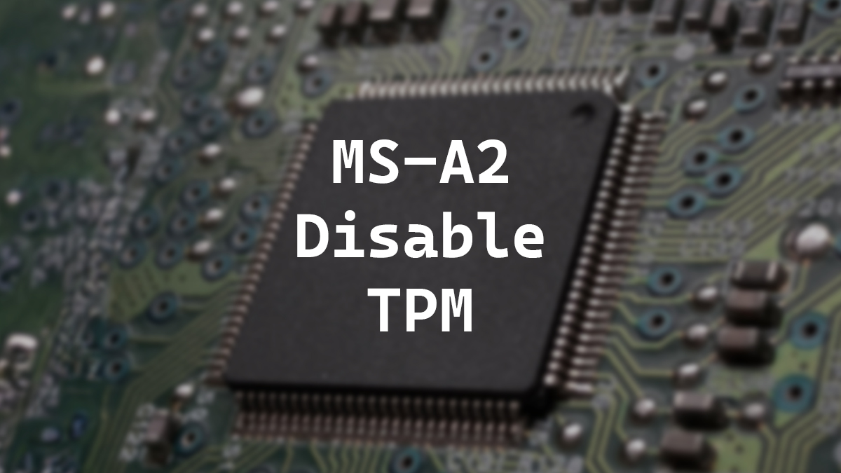 Minisforum MS-A2 Disable TPM