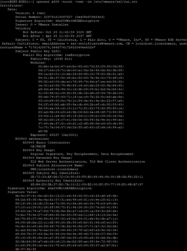 ESX Regenerate Self-Signed Certificate - theDXT